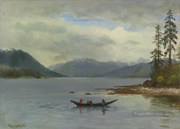 北西海岸 ローリング湾 アラスカ州 アメリカのアルバート ビアシュタットの川の風景 Oil Paintings